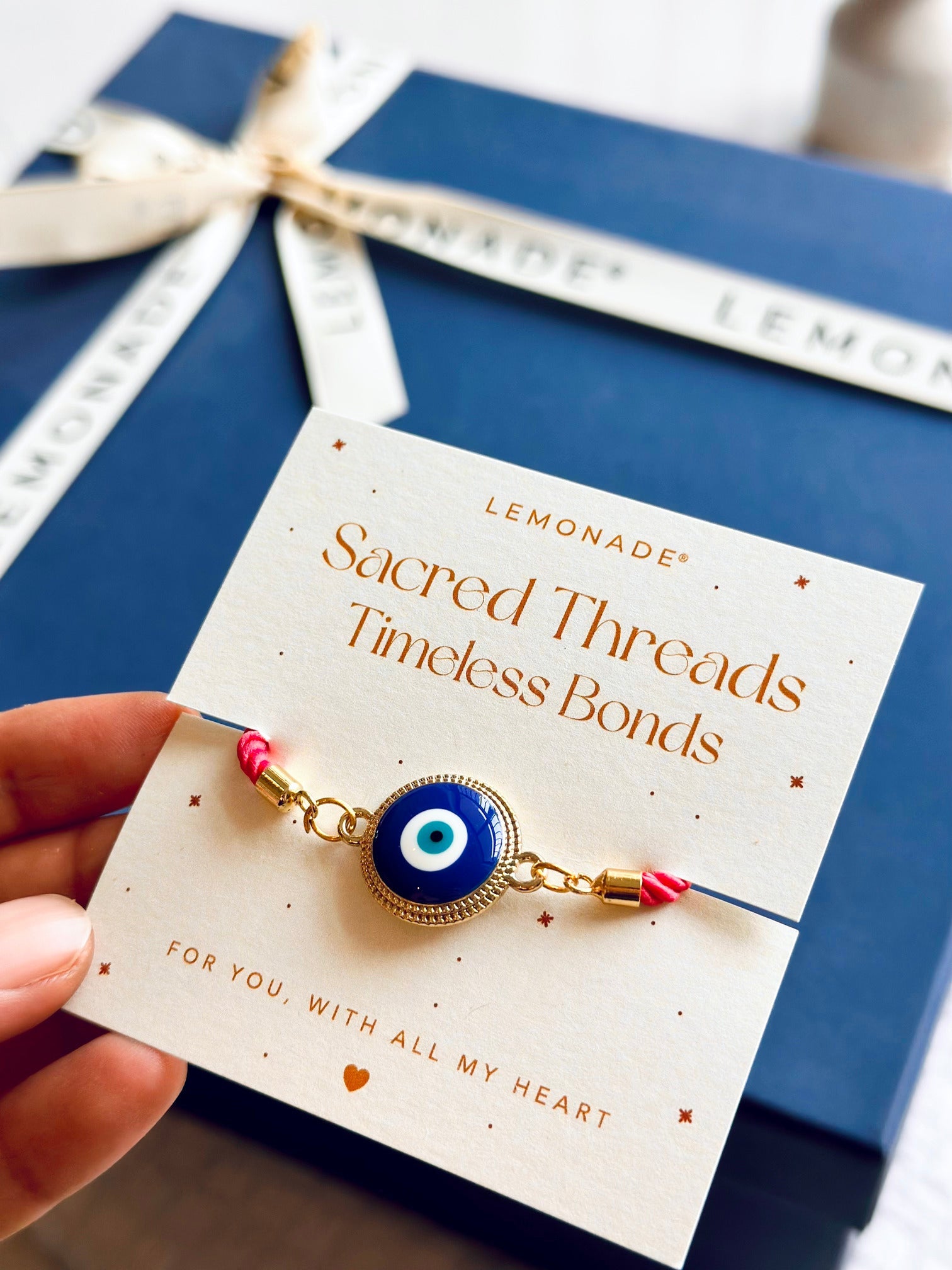 Pre Design - Rakhi - Evil Eye Bold - Assorted Thread - Sold Individually - Lemonade