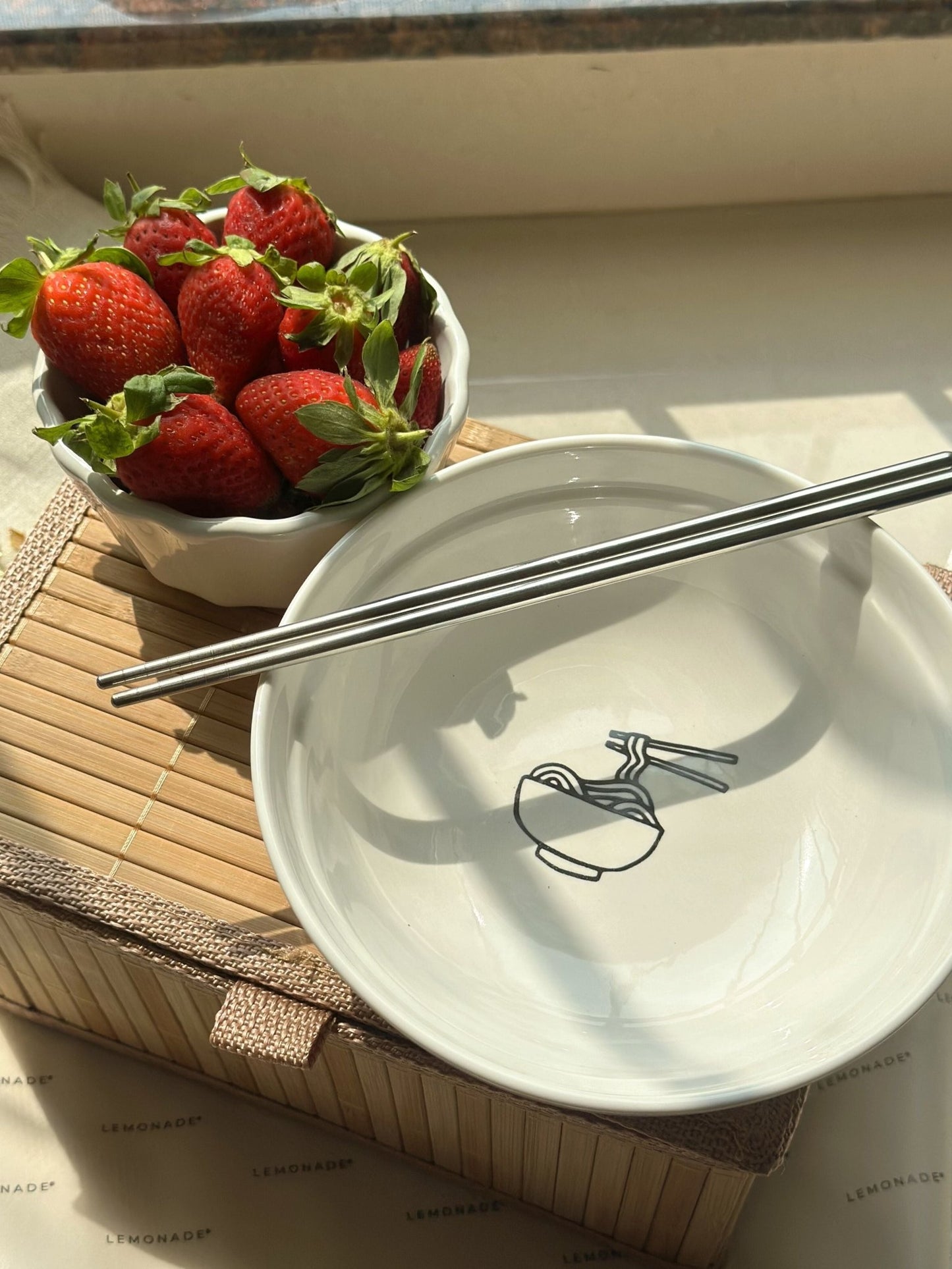 Pre Design Ramen Bowl With Chopstick – Inside Print - Lemonade
