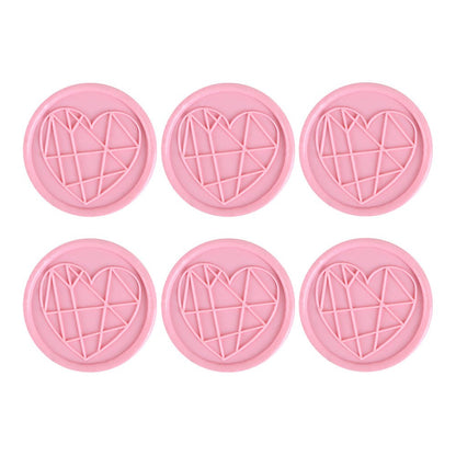Pre Design - Self Adhesive | Peel - n - Stick Wax Buttons - Geometric Heart - Pink - LemonadeCustom Stamps