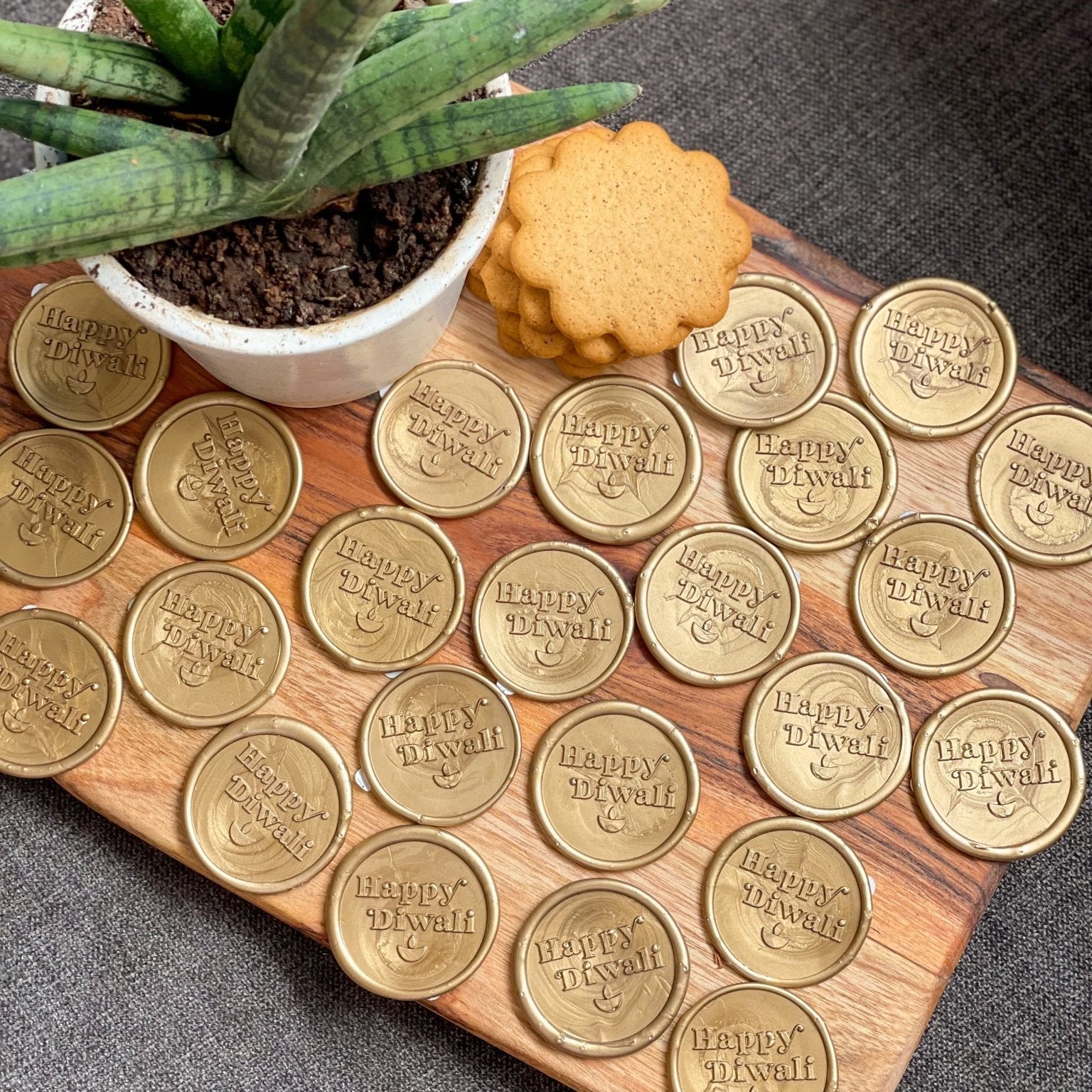 Wax Paper Button Pre Design - Self Adhesive | Peel-n-Stick Wax Buttons - Happy Diwali ...