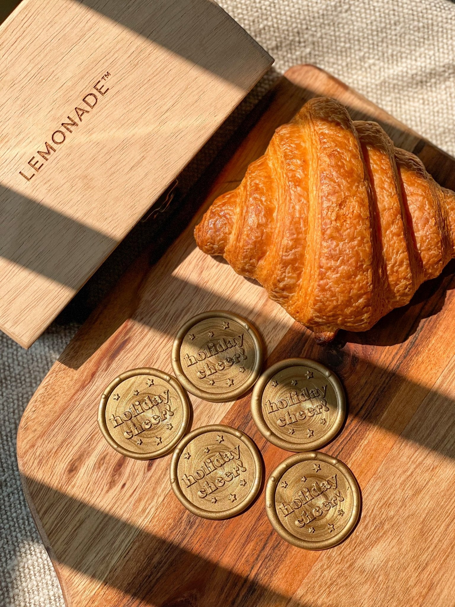 Pre Design - Self Adhesive | Peel - n - Stick Wax Buttons - Holiday Cheer - Gold - LemonadeCustom Stamps