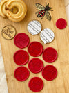 Pre Design - Self Adhesive | Peel - n - Stick Wax Buttons - With Love - Red - LemonadeCustom Stamps