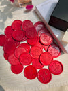 Pre Design - Self Adhesive | Peel - n - Stick Wax Buttons - With Love - Red - LemonadeCustom Stamps