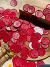 Pre Design - Self Adhesive | Peel - n - Stick Wax Buttons - With Love - Red - LemonadeCustom Stamps