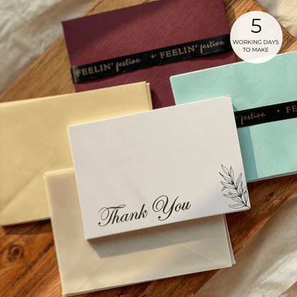 Pre Design - Textured Notecards - Thank you - Pine - LemonadeStationery