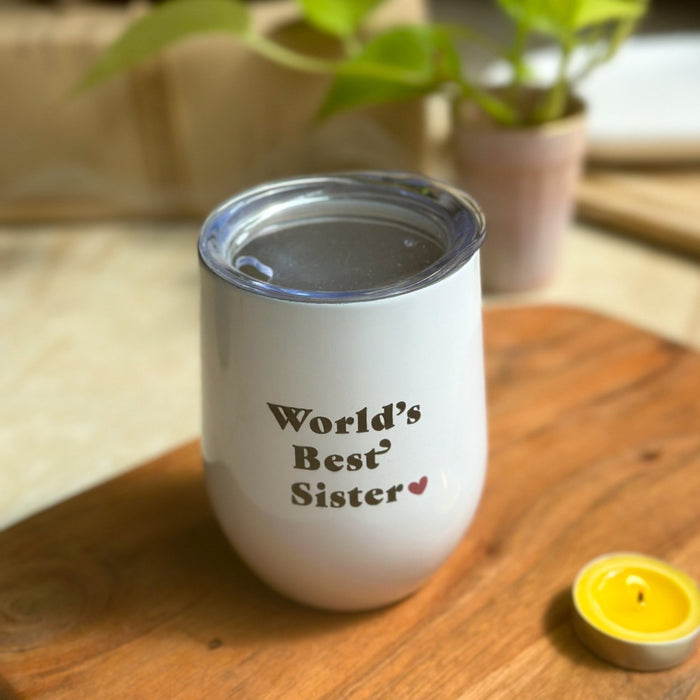 Pre Design - Travel Mug - White - World's Best Sister - LemonadeHome