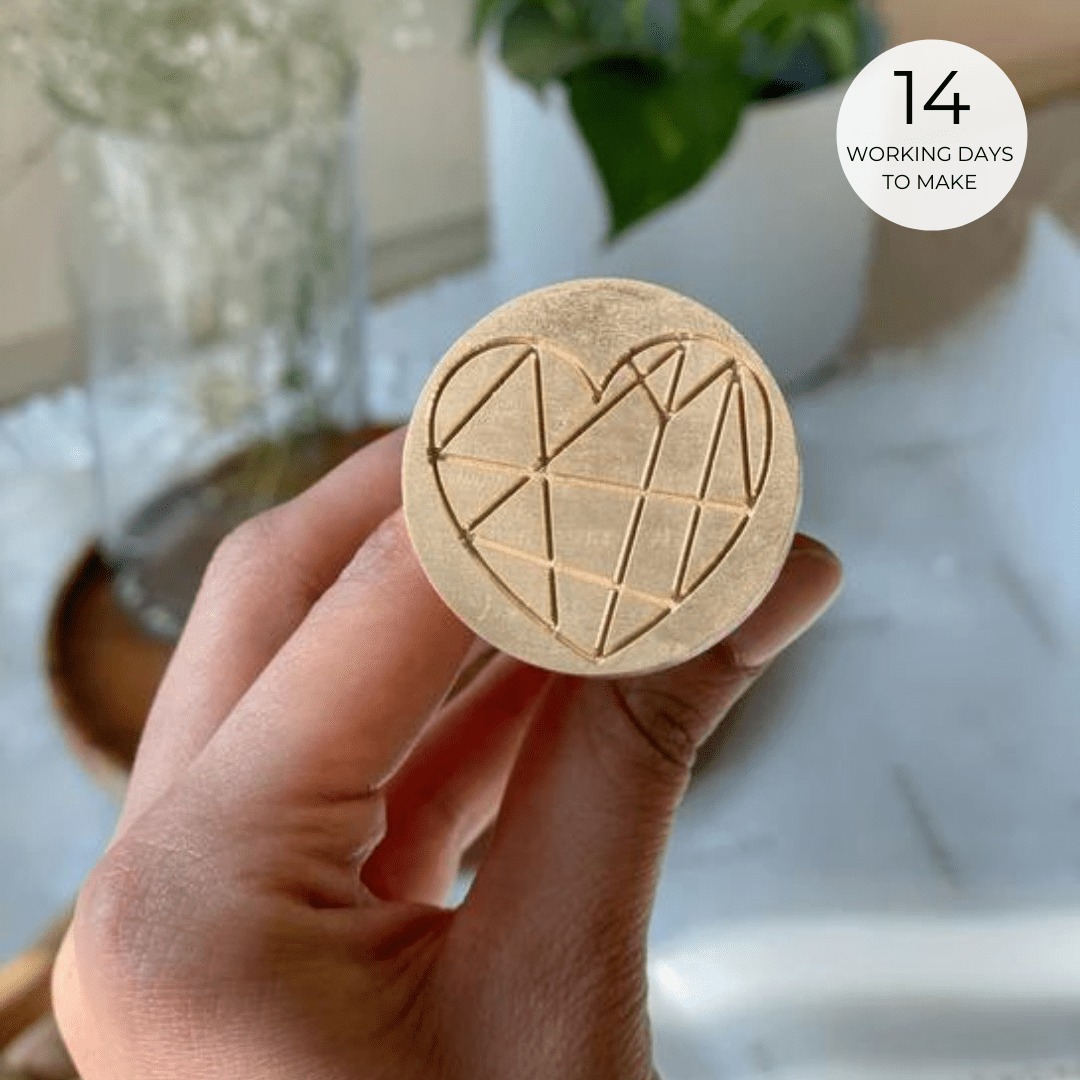 Pre Design - Wax Seal Stamp - Geometric Heart - LemonadeCustom Stamps