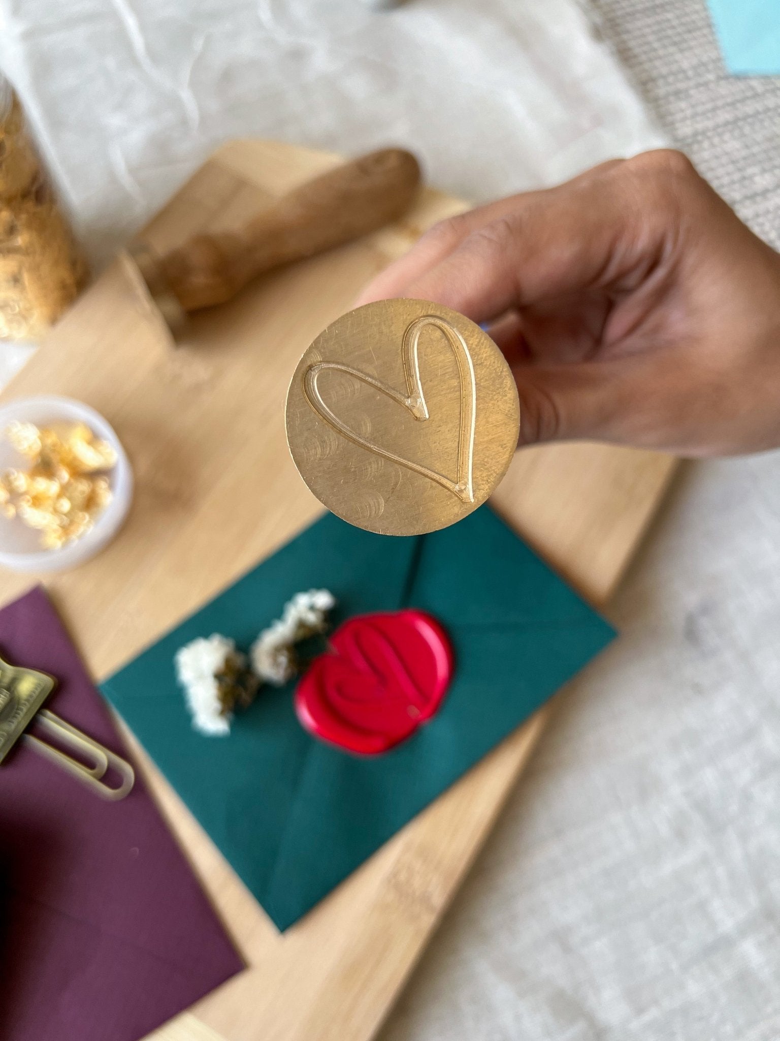 Pre Design - Wax Seal Stamp - Heart - LemonadeCustom Stamps