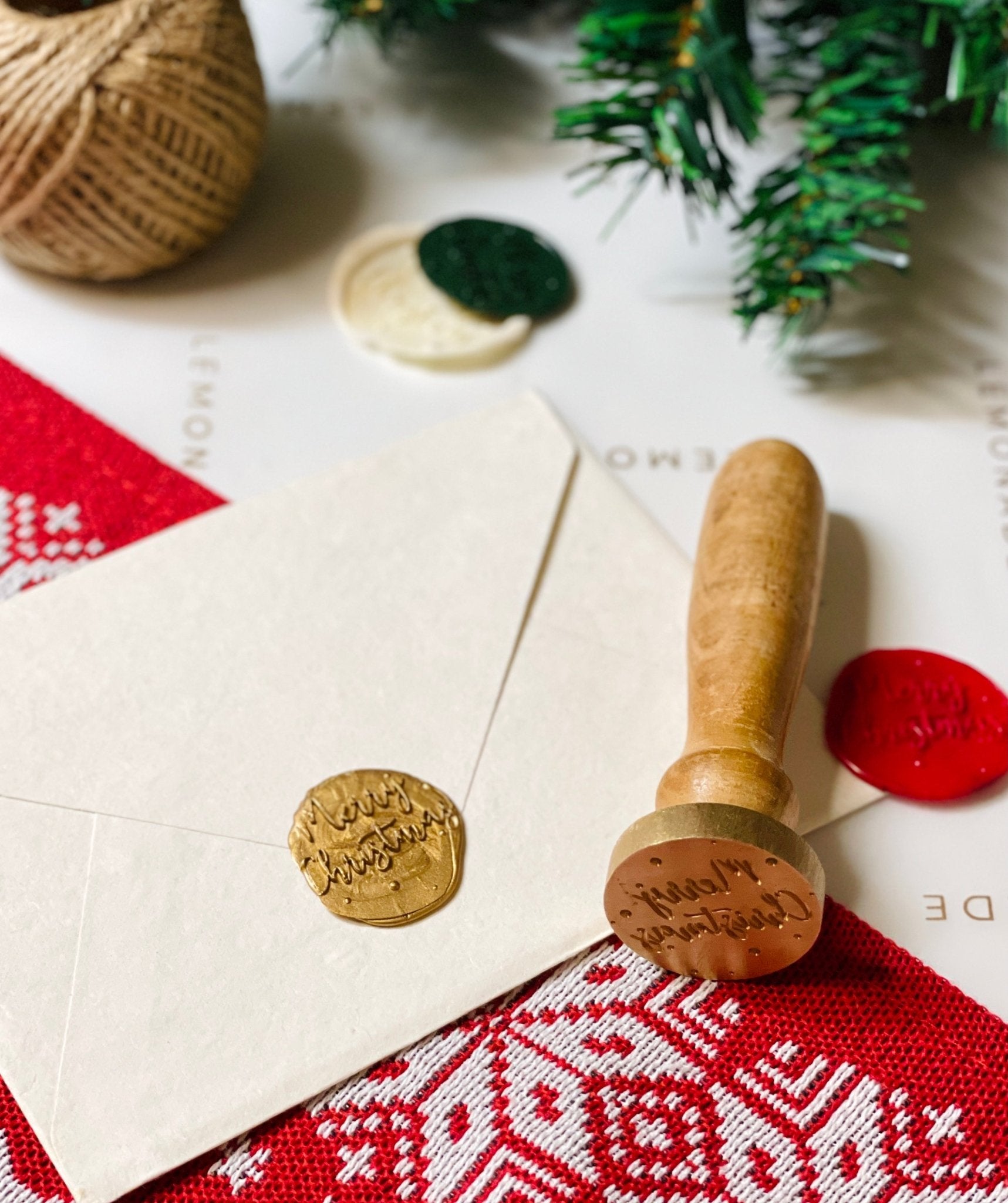 Pre Design - Wax Seal Stamp - Merry Christmas - LemonadeCustom Stamps
