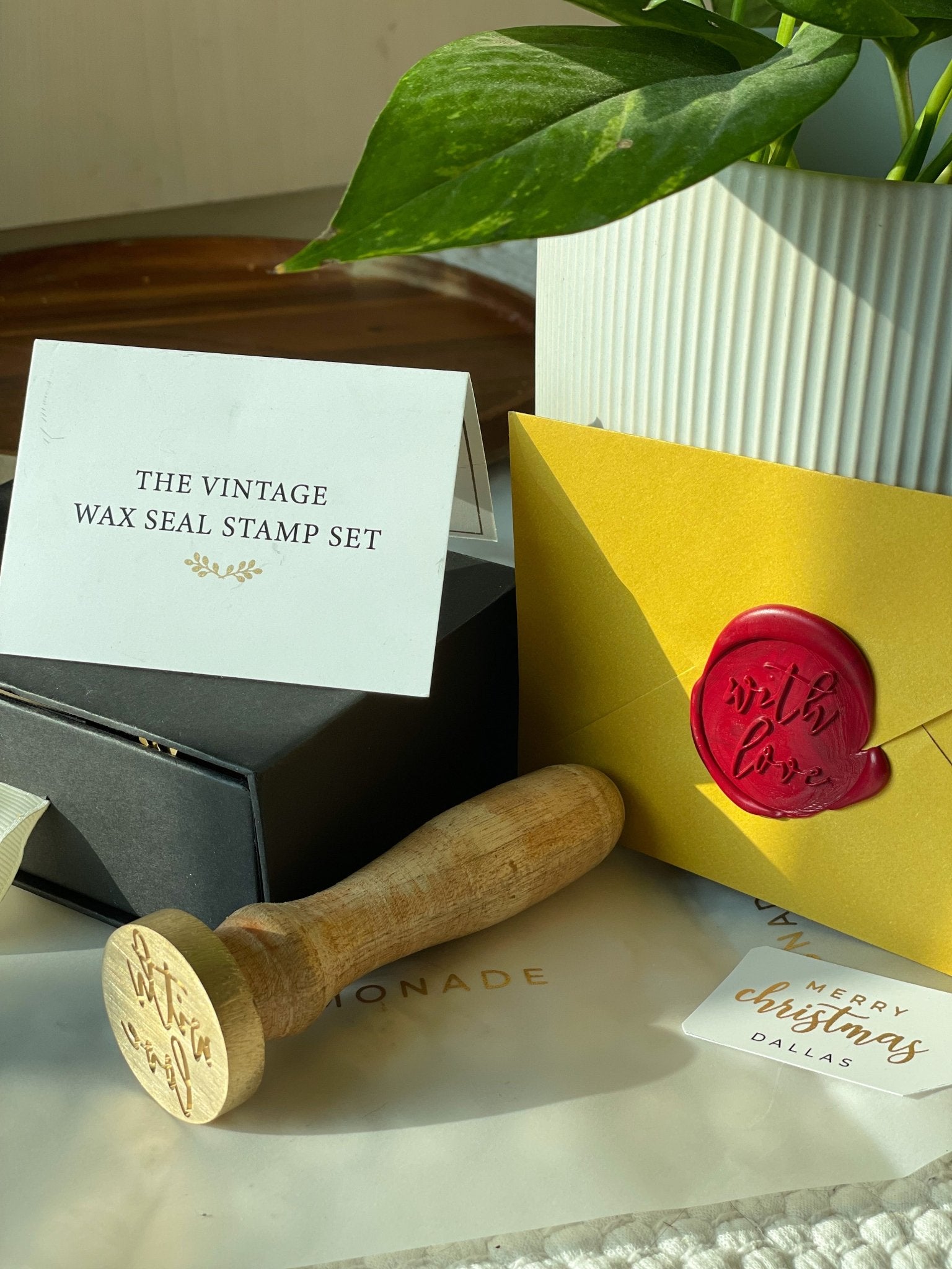 Pre Design - Wax Seal Stamp - With Love - Cursive - LemonadeCustom Stamps