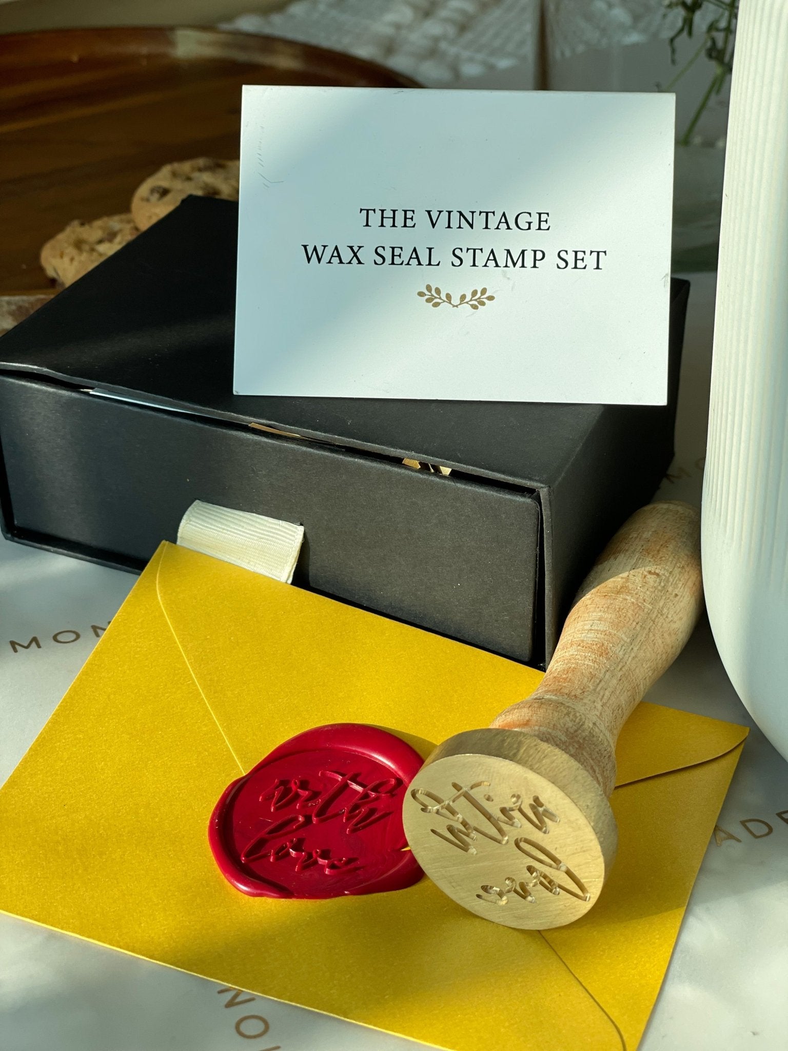 Pre Design - Wax Seal Stamp - With Love - Cursive - LemonadeCustom Stamps