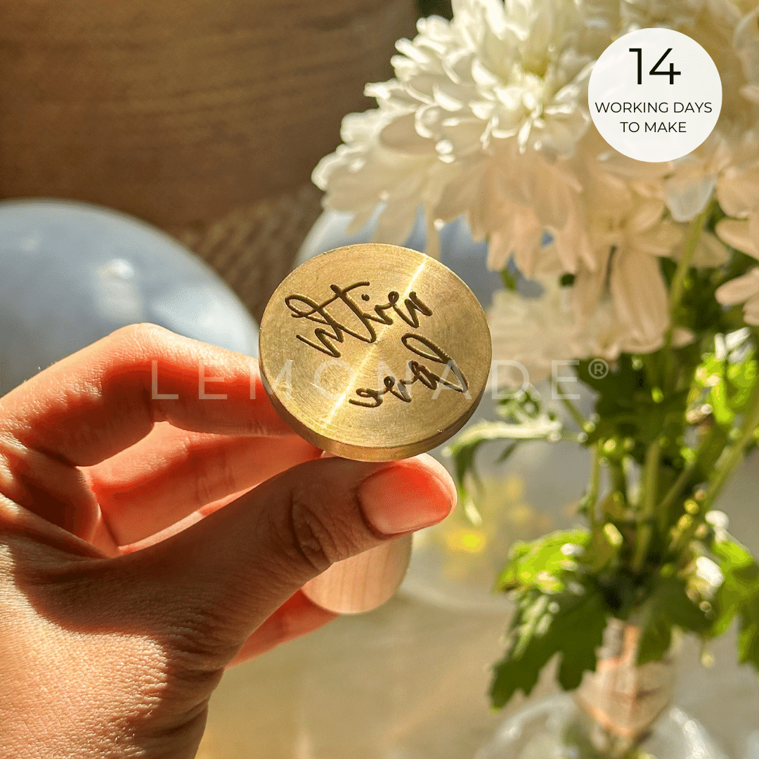 Pre Design - Wax Seal Stamp - With Love - Cursive - LemonadeCustom Stamps