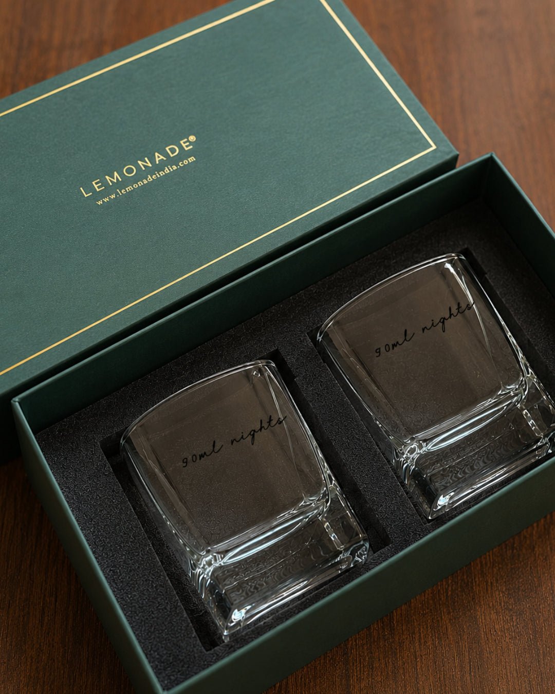 Pre designed whiskey glass set of 2 with premium gift box for birthdays, anniversaries, and special occasions.