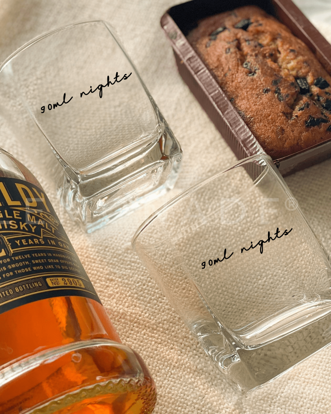 Pre designed whiskey glass set of 2 with premium gift box for birthdays, anniversaries, and special occasions.