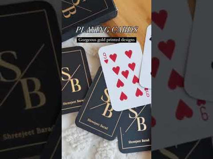 Personalized - Gold Printed Playing Cards - Matte Finish - Initial - Blue