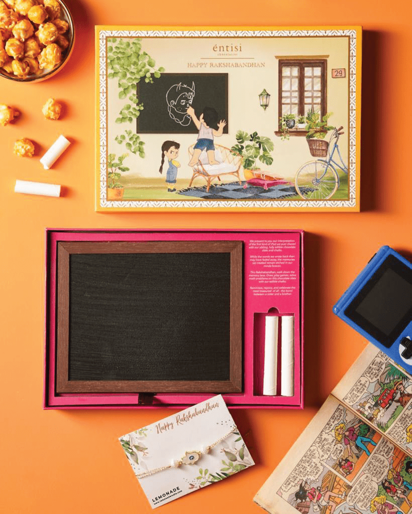 Rakshabandhan Chocolate Slate & Chalk Box Hamper - LemonadeHome