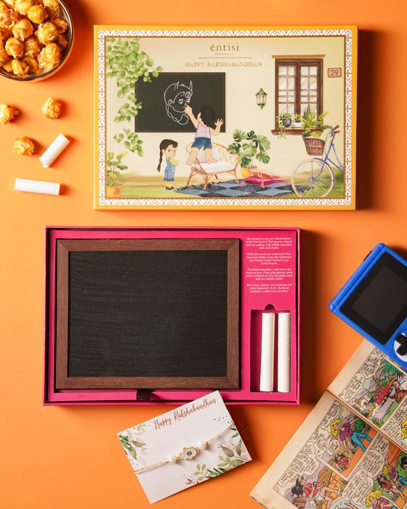 Rakshabandhan Chocolate Slate & Chalk Box Hamper - LemonadeHome