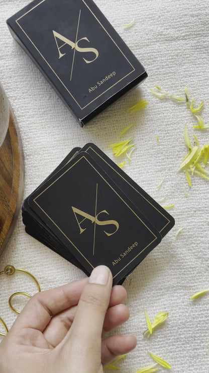 Personalized - Gold Printed Playing Cards - Matte Finish - Initial - Black