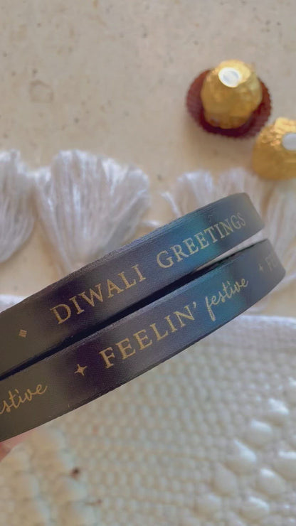 Pre-designed festive ribbon with printed designs for gift wrapping, party dEcor, and seasonal celebrations – Lemonade Stationery.