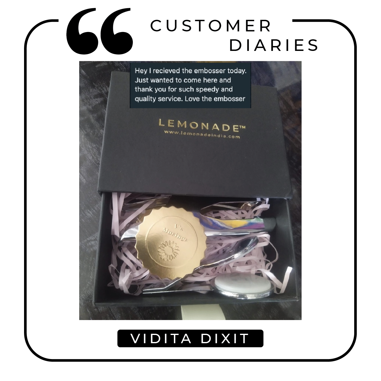 Personalized paper embosser set – custom embossing stamp for stationery, books, and branding by Lemonade