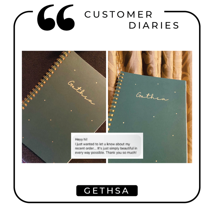 Personalized - Spiral Notebook - Gold Speck - Green