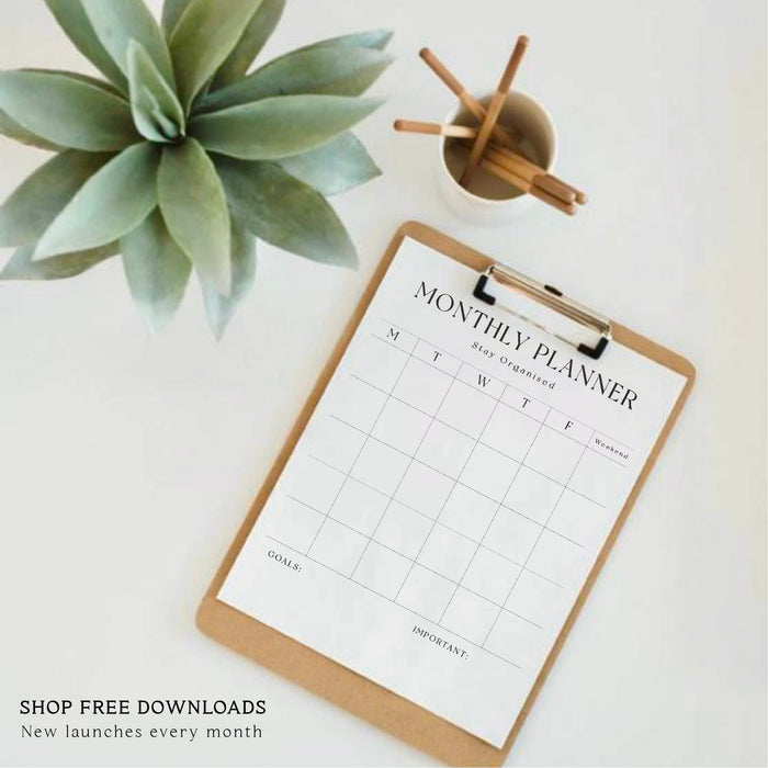Digital Downloads - Monthly Planner