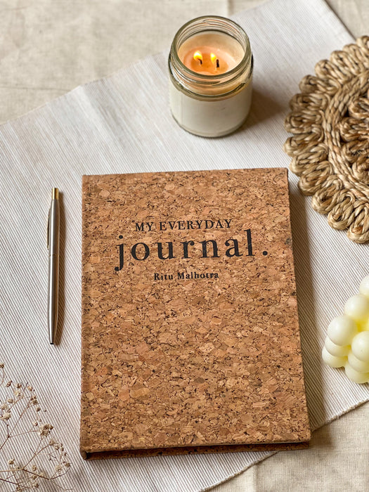 Personalized - Hardbound Book - Cork Cover - My Everyday Journal