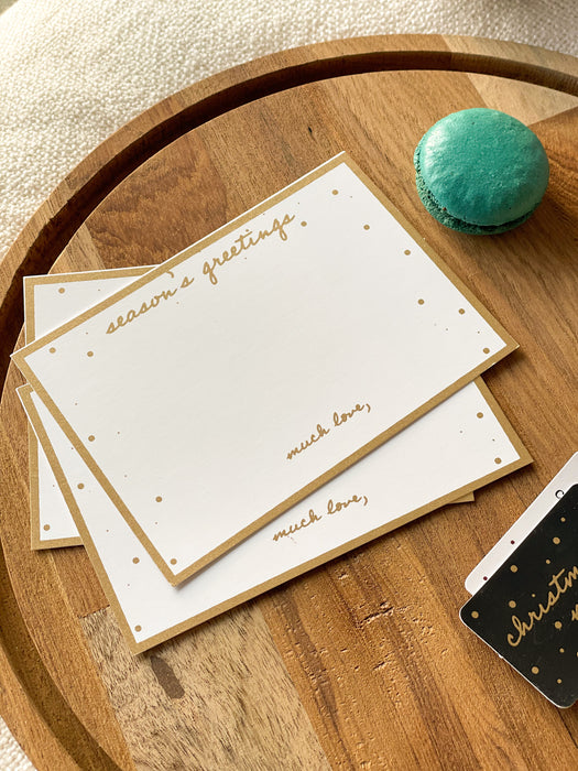 Personalized - Gold Printed Festive Notecards - Season's Greetings