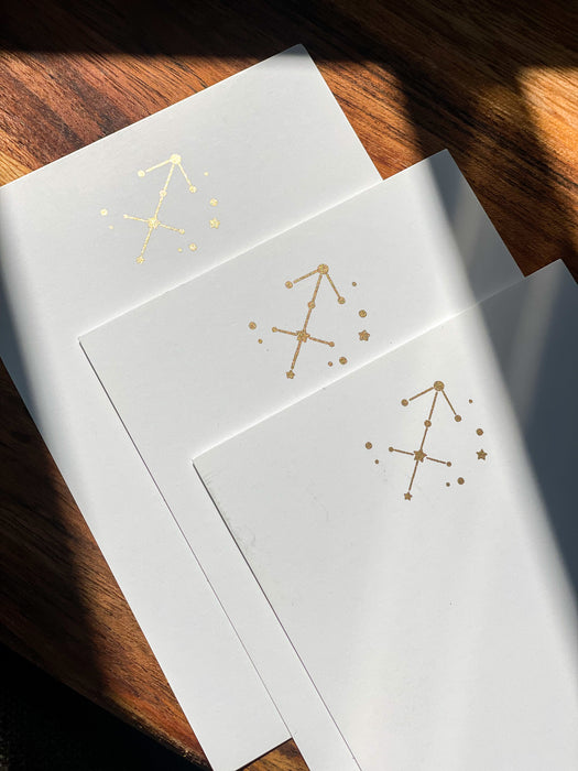 Personalized - Textured Notecards - Zodiac Signs - Cursive Font