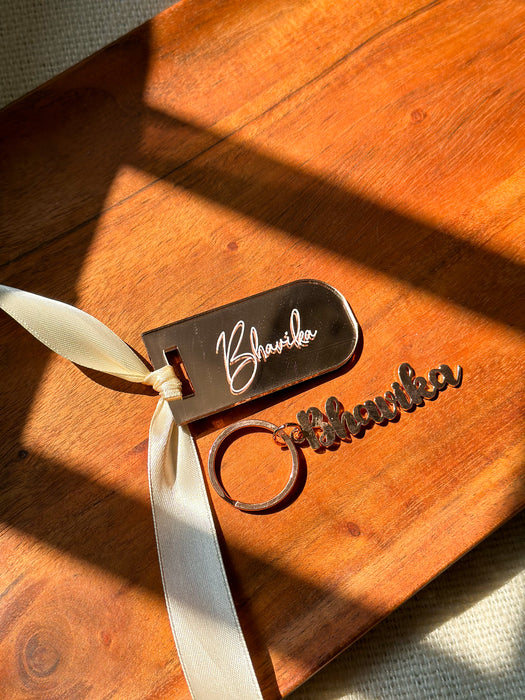 Personalized - Metal Keychain - Rose Gold