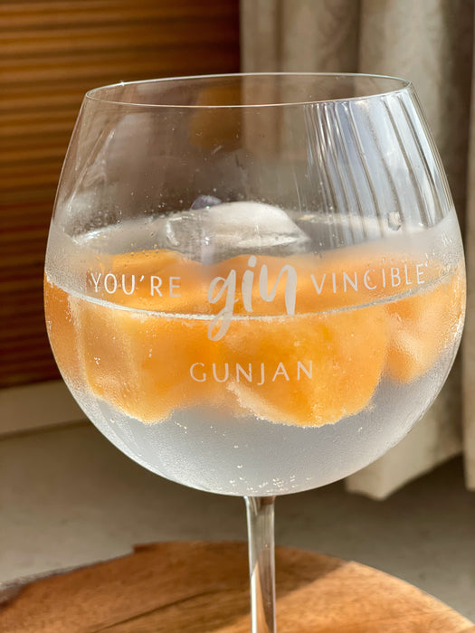 Personalized - Gin Glass - You're Ginvincible