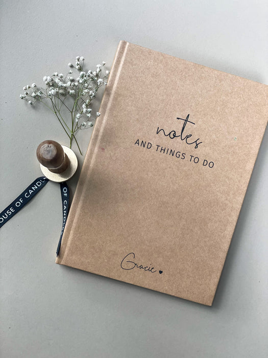 Personalized - Hardbound Book - Kraft - Note And Things To Do