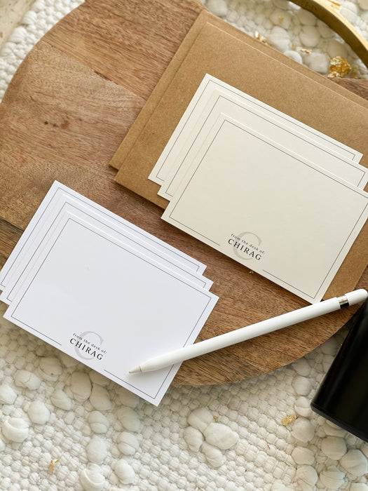 Personalized - Textured Notecards - From The Desk Of - Glossy Finish