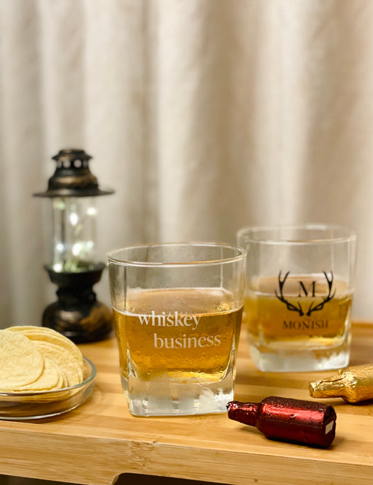 Personalized - Whiskey Glasses - Whiskey Business
