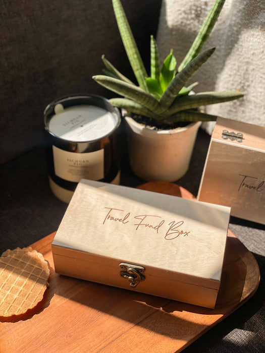 Custom-Made Wooden Travel Fund Box