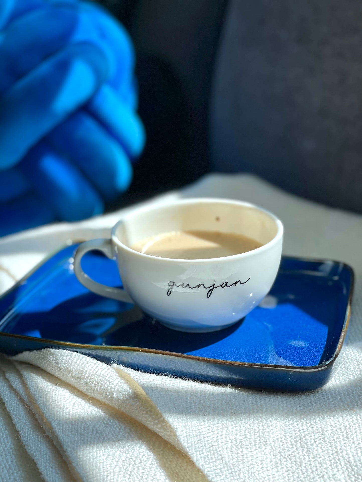 Cup with saucer set available in 4 elegant colors: Tiffany Blue, Rose Gold, Gold, and Black