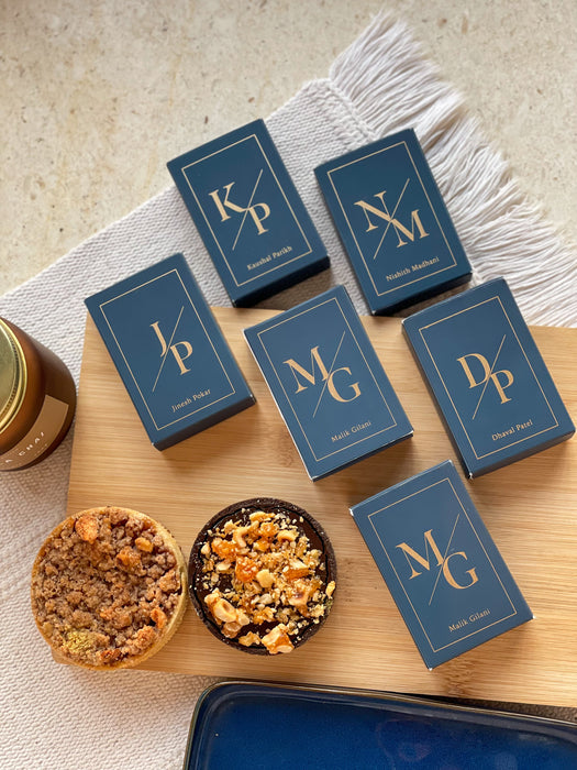 Personalized - Gold Printed Playing Cards - Matte Finish - Initials - Blue