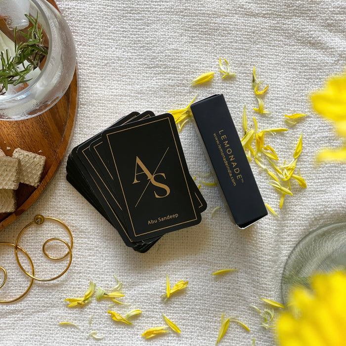 Personalized - Gold Printed Playing Cards - Matte Finish - Initials - Black
