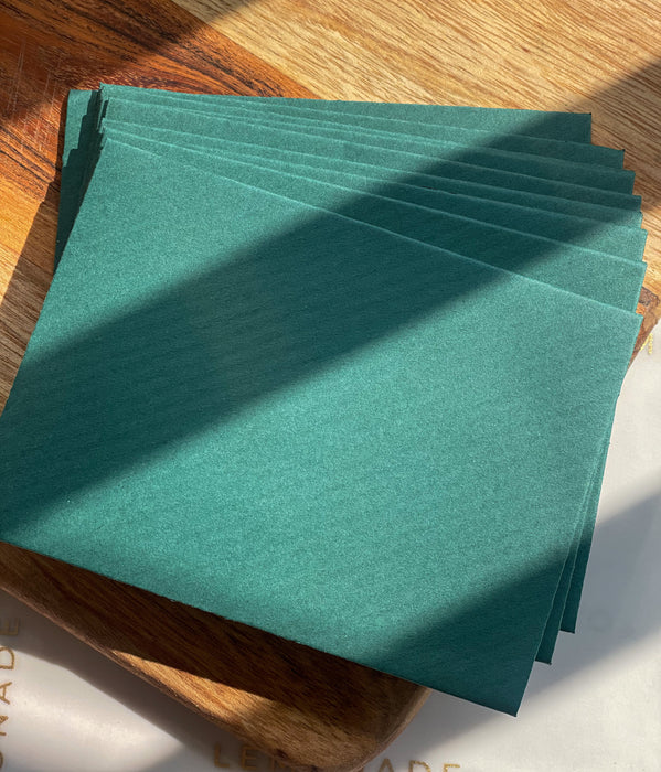 Textured Paper Envelopes - Forest Green - Set of 9