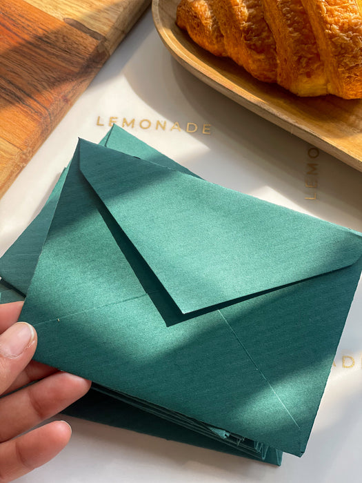 Textured Paper Envelopes - Forest Green - Set of 9