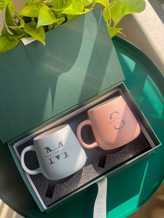 Personalized - Pastel Ceramic Coffee Mug Hamper - Initial