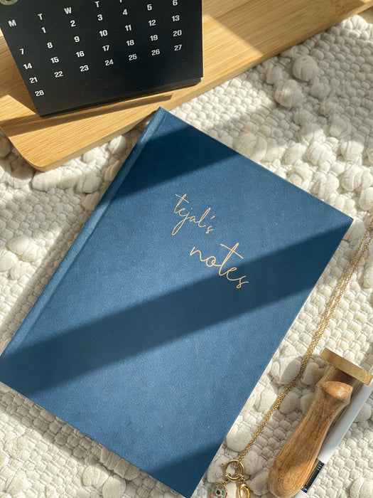 Personalized - Hardbound Book - Blue - Notes