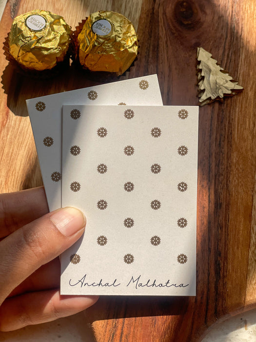 Personalized - Mini Gold Printed Greeting Cards - Snowflakes - Prepaid Orders Only