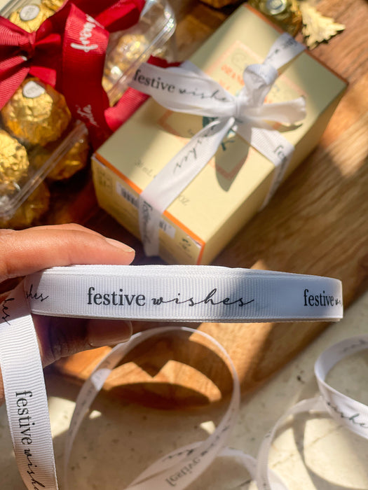 Custom-Made - White Ribbon - Festive Wishes