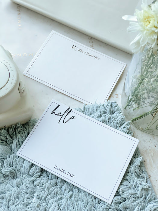 Personalized - Minimal Notecards - Hello