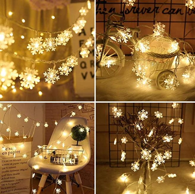 LED Christmas String Lights - Snowflake