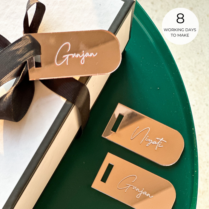 Personalized - Mini Luggage tags - Rose Gold