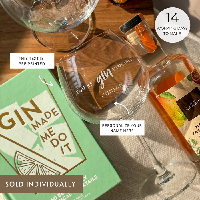 Personalized - Gin Glass - You're Ginvincible